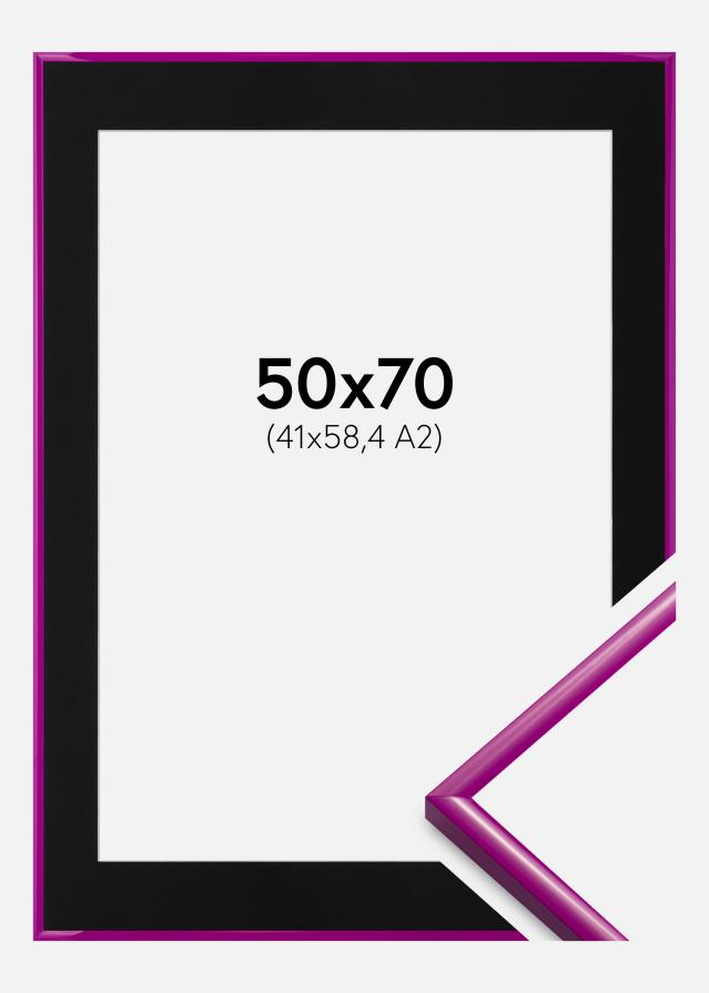 Ramme New Lifestyle Fuchsia 50x70 cm - Passepartout Sort 42x59,4 cm (A2)