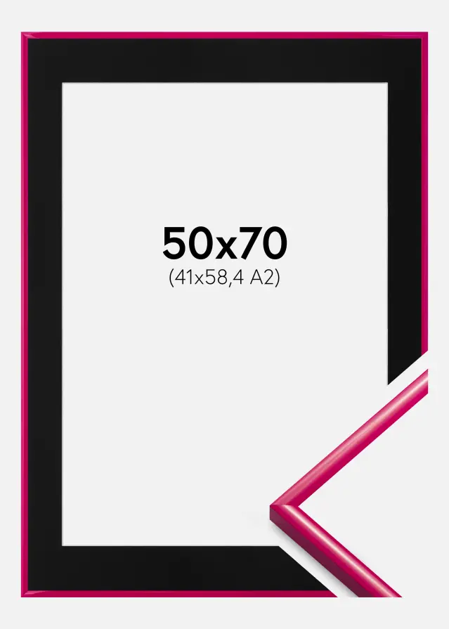 Ramme New Lifestyle Mørk Rosa 50x70 cm - Passepartout Sort 42x59,4 cm (A2)
