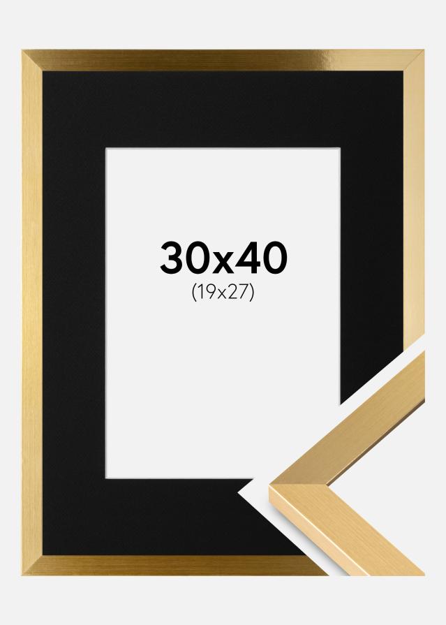 Ramme Selection Guld 30x40 cm - Passepartout Sort 20x28 cm