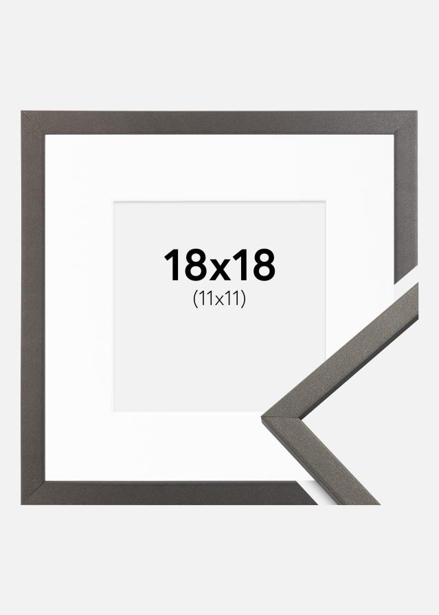 Ramme Edsbyn Grafit 18x18 cm - Passepartout Hvid 12x12 cm