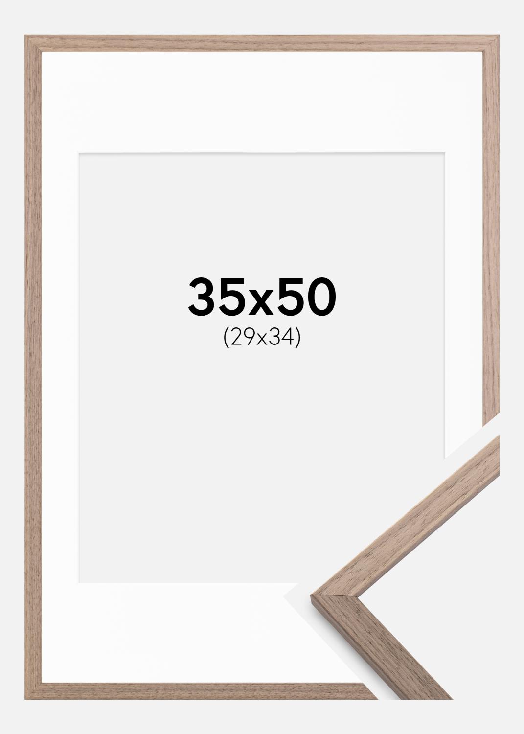 Product Image for Ramme Edsbyn Lys Valnød 35x50 cm - Passepartout Hvid 30x35 cm