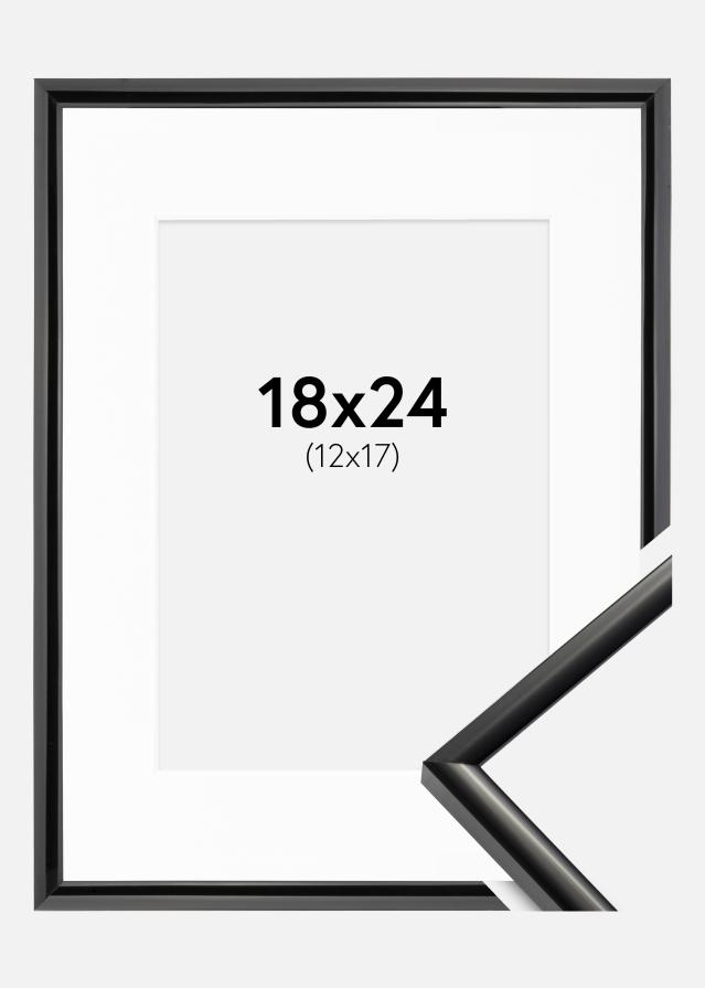 Ramme New Lifestyle Sort 18x24 cm - Passepartout Hvid 13x18 cm