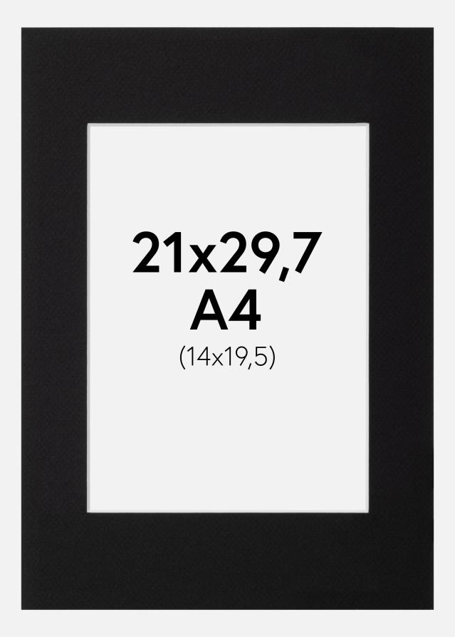 Passepartout Canson Sort (Hvid kerne) A4 21x29,7 cm (14x19,5)