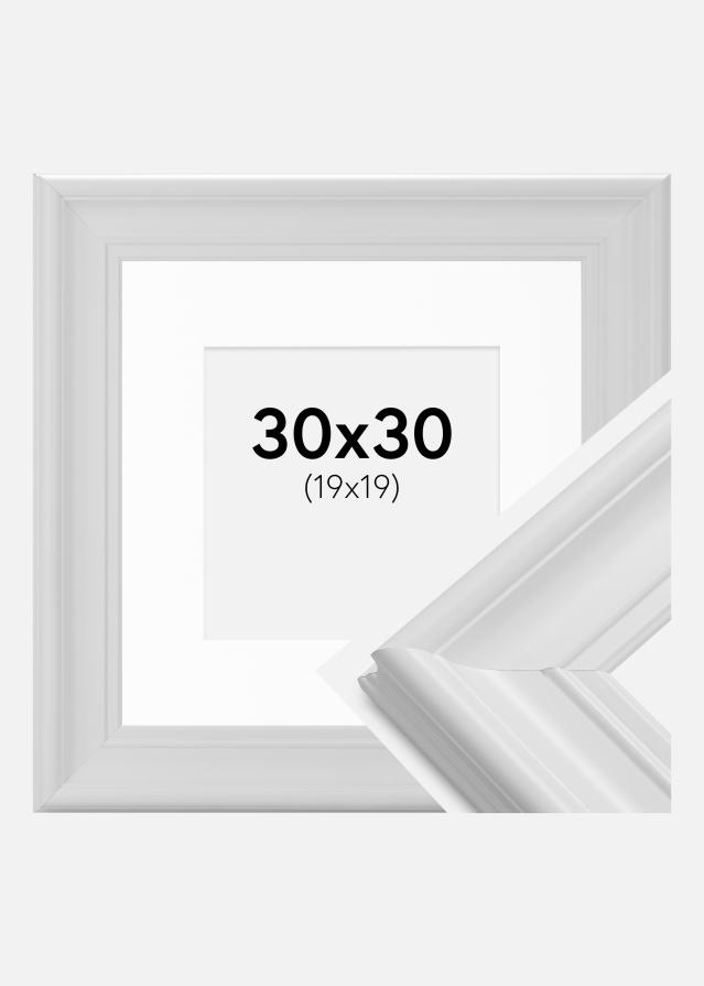 Ramme Mora Premium Hvid 30x30 cm - Passepartout Hvid 20x20 cm