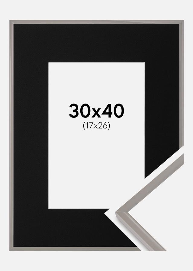 Ramme New Lifestyle Earth Grey 30x40 cm - Passepartout Sort 18x27 cm