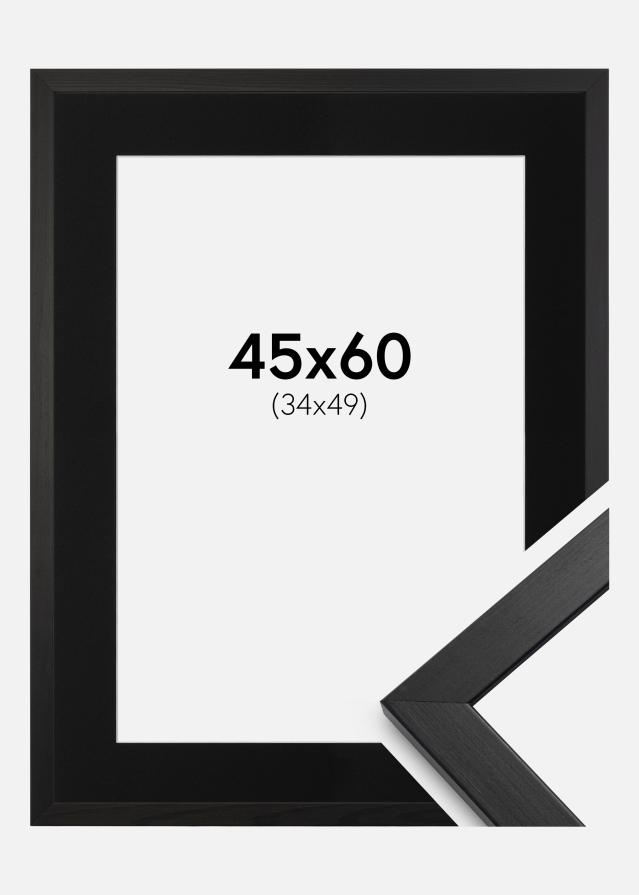 Ramme Stilren Sort 45x60 cm - Passepartout Sort 35x50 cm