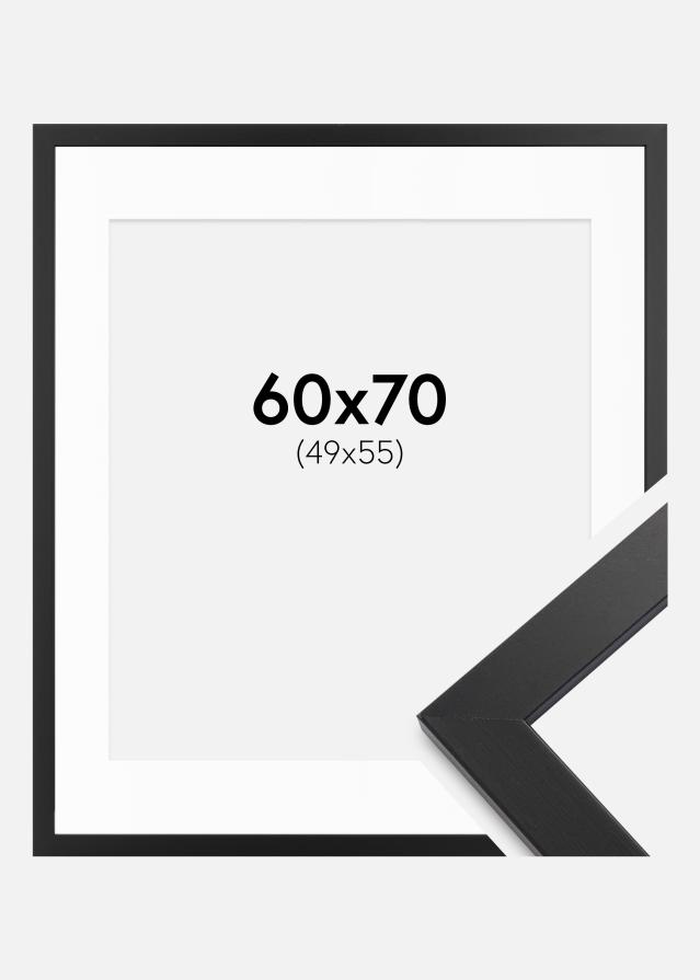 Ramme Black Wood 60x70 cm - Passepartout Hvid 50x56 cm