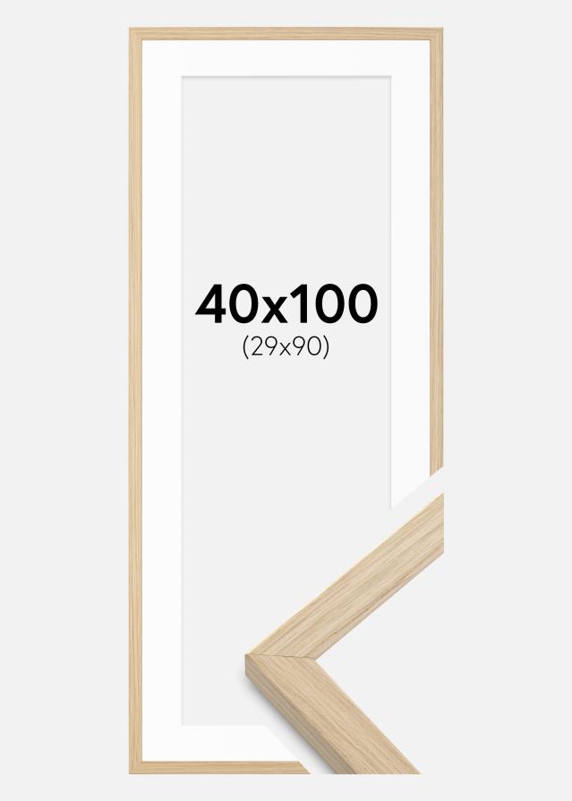 Ramme Grimsåker Eg 40x100 cm - Passepartout Hvid 30x91 cm