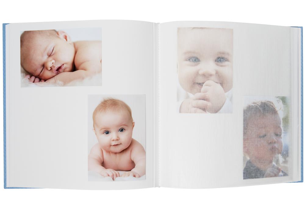 Estrella Babyalbum Blå - 28x30,5 cm (50 Hvide sider / 25 blade)