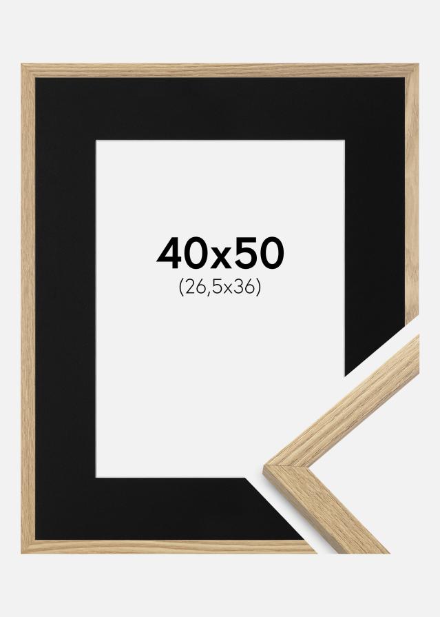 Ramme Trendy Eg 40x50 cm - Passepartout Sort 27,5x37 cm