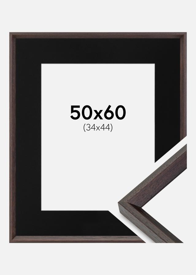 Ramme Globe Espresso 50x60 cm - Passepartout Sort 35x45 cm