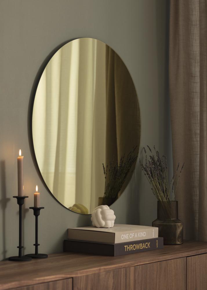 Spejl Crystal Yellow 80 cm Ø