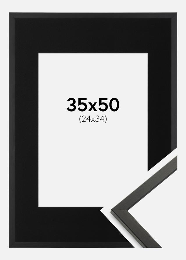 Ramme Galant Sort 35x50 cm - Passepartout Sort 25x35 cm