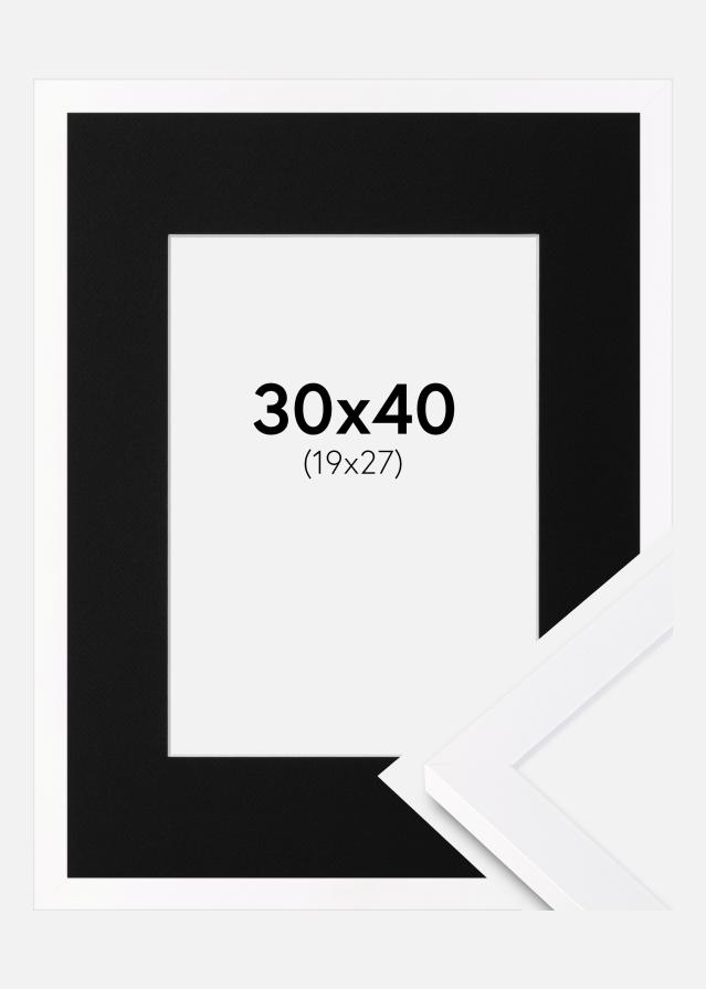 Ramme Selection Hvid 30x40 cm - Passepartout Sort 20x28 cm