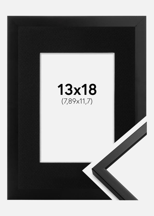 Ramme Oslo Sort 13x18 cm - Passepartout Sort 3,5x5 inches
