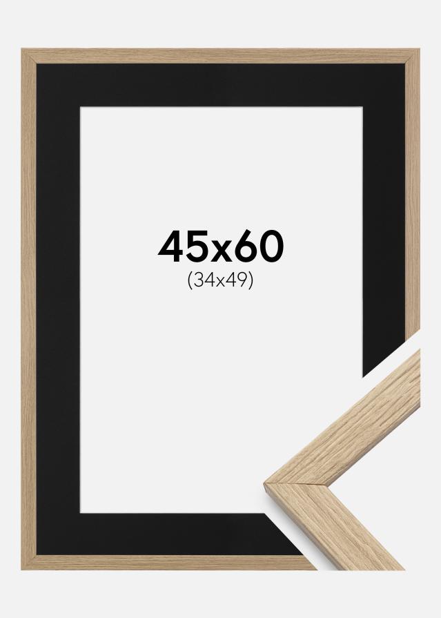 Ramme Stilren Eg 45x60 cm - Passepartout Sort 35x50 cm