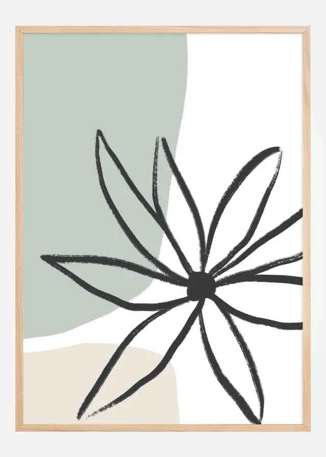Flower Mint and Cream Plakat