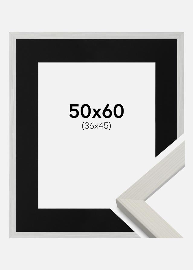 Ramme Fiorito Hvid 50x60 cm - Passepartout Sort 37x46 cm