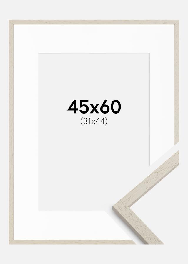 Ramme Edsbyn Sand 45x60 cm - Passepartout Hvid 32x45 cm