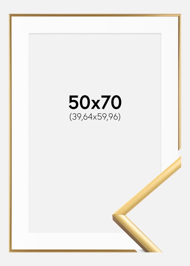 Ramme New Lifestyle Shiny Gold 50x70 cm - Passepartout Hvid 16x24 inches