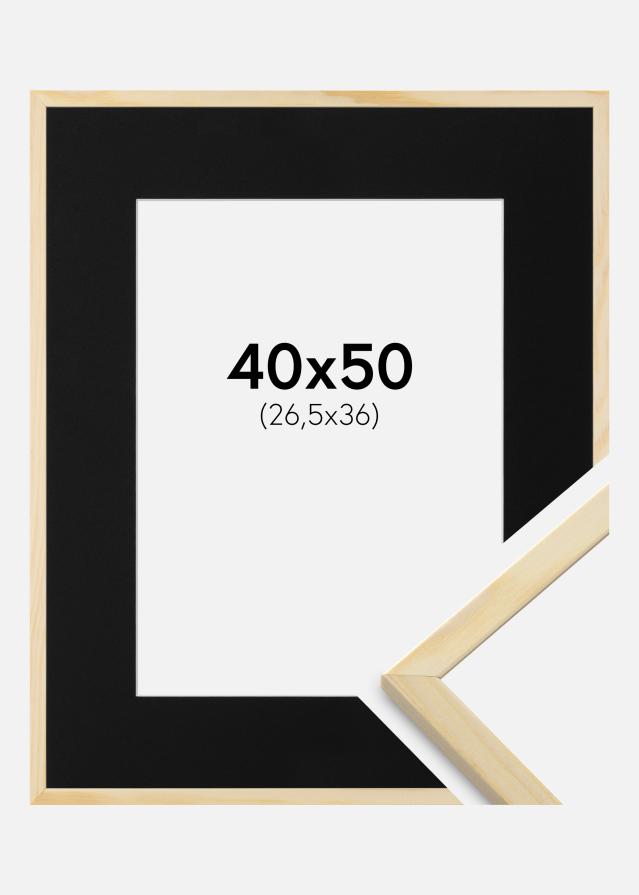 Ramme Galant Fyr 40x50 cm - Passepartout Sort 27,5x37 cm