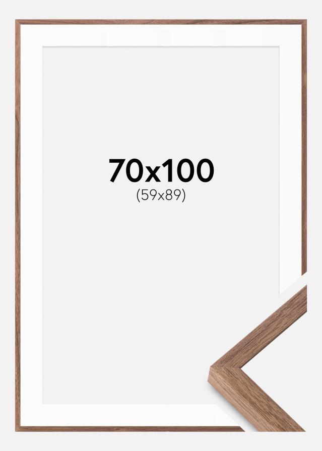 Ramme Soul Walnut Veneer 70x100 cm - Passepartout Hvid 60x90 cm