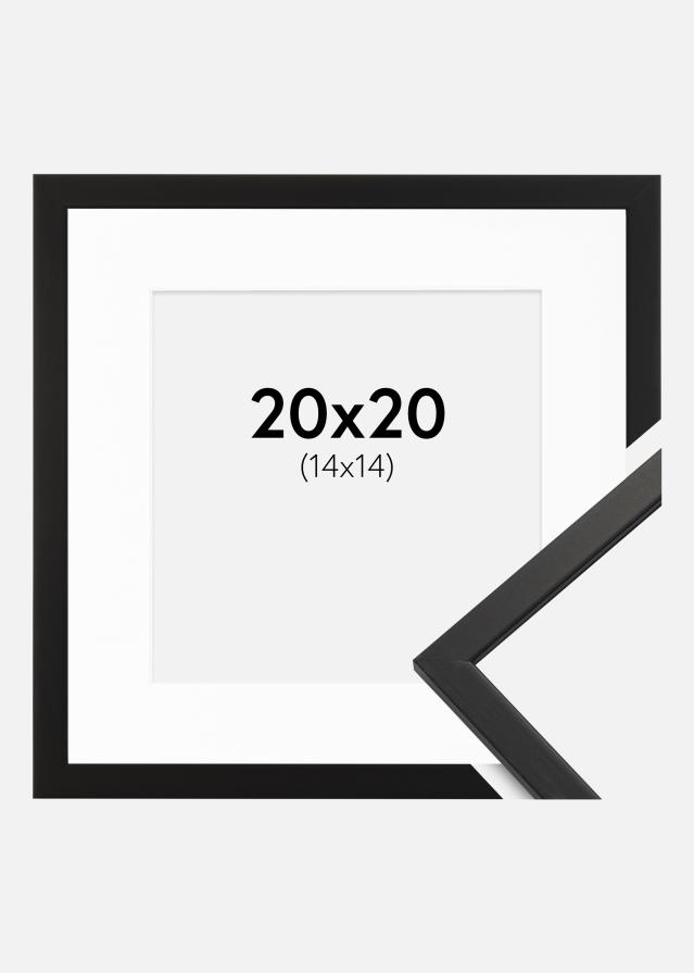 Ramme Edsbyn Sort 20x20 cm - Passepartout Hvid 15x15 cm