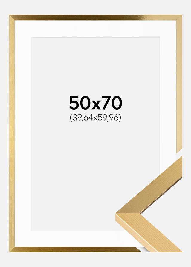 Ramme Selection Guld 50x70 cm - Passepartout Hvid 16x24 inches