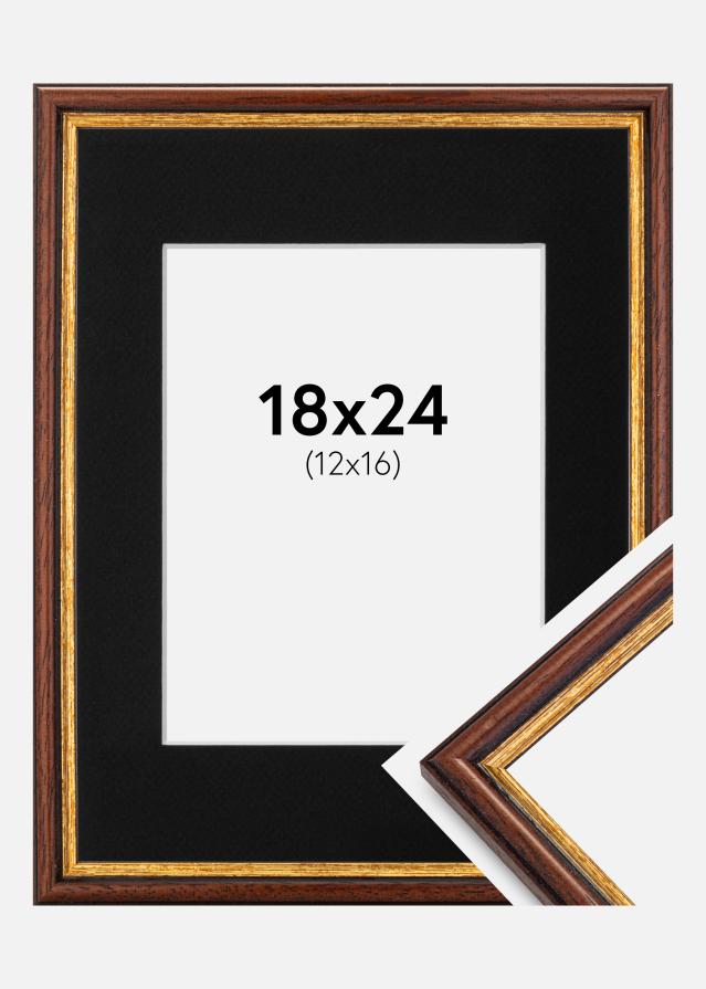 Ramme Horndal Brun 18x24 cm - Passepartout Sort 13x17 cm
