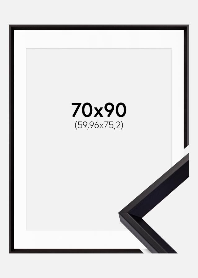 Ramme Globe Sort 70x90 cm - Passepartout Hvid 24x30 inches