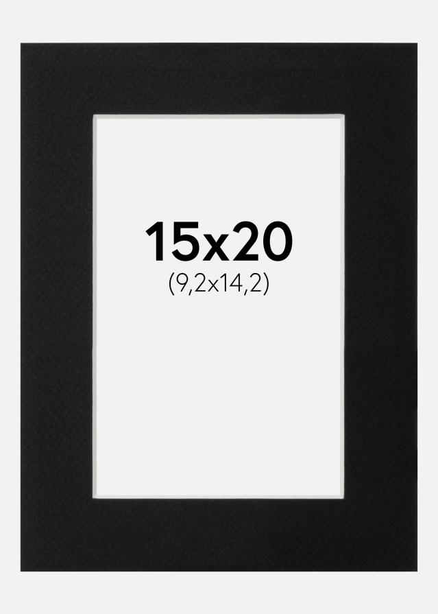 Passepartout Canson Sort (Hvid kerne) 15x20 cm (9,2x14,2)