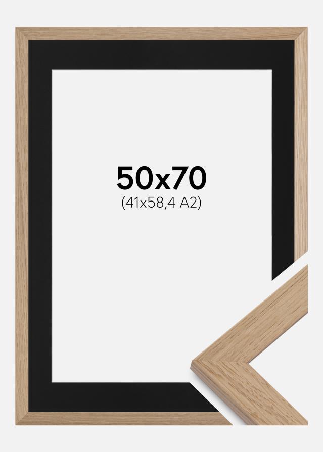 Ramme Trendline Eg 50x70 cm - Passepartout Sort 42x59,4 cm (A2)