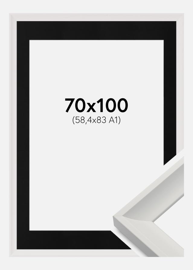 Ramme Öjaren Hvid 70x100 cm - Passepartout Sort 59,4x84 cm (A1)