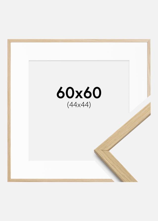 Ramme Edsbyn Eg 60x60 cm - Passepartout Hvid 45x45 cm