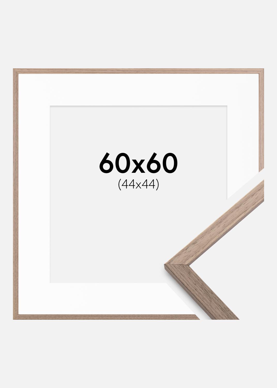 Product Image for Ramme Edsbyn Lys Valnød 60x60 cm - Passepartout Hvid 45x45 cm