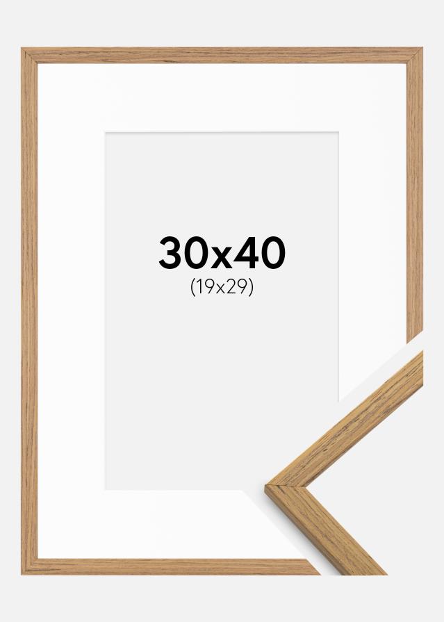 Ramme Edsbyn Teak 30x40 cm - Passepartout Hvid 20x30 cm