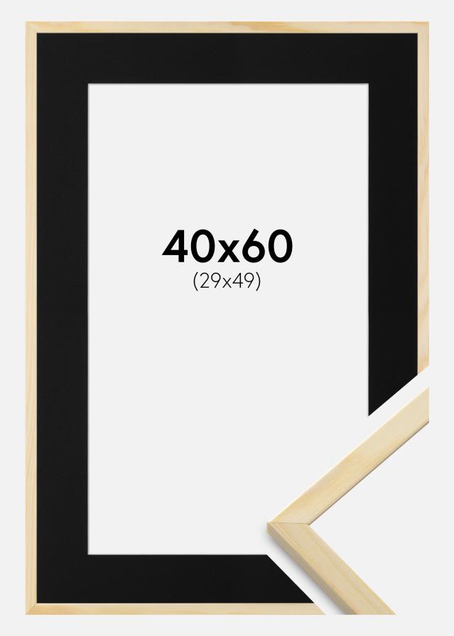 Ramme Galant Fyr 40x60 cm - Passepartout Sort 30x50 cm