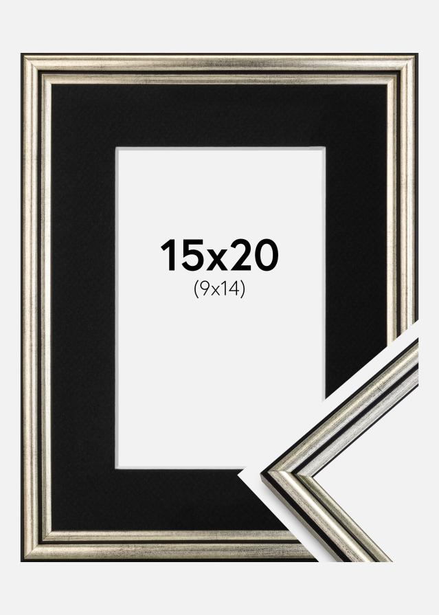 Ramme Horndal Sølv 15x20 cm - Passepartout Sort 10x15 cm