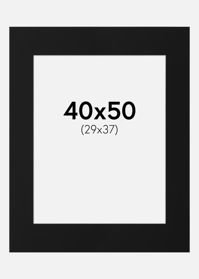 Passepartout Sort Standard (Hvid kerne) 40x50 cm (29x37)