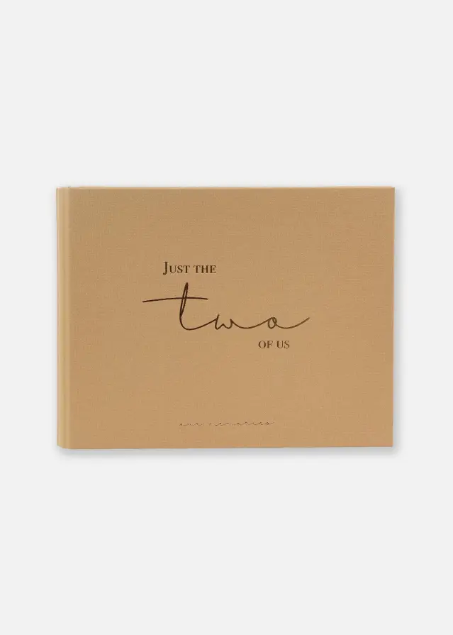 Just the two of us Gæstebog Brun - 25x20 cm (100 Hvide sider / 50 blade)