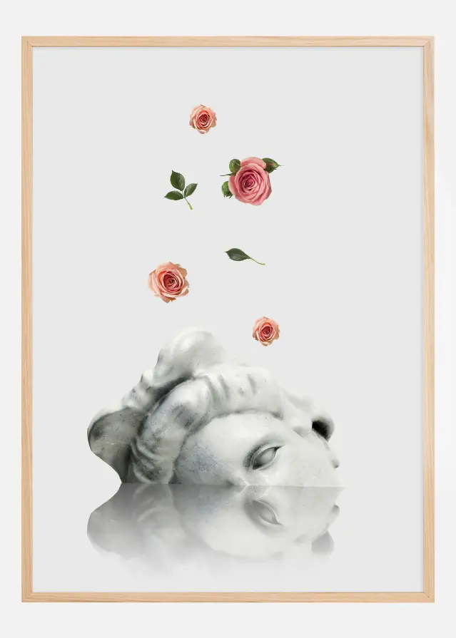 Abstract art Drowning in Flowers Plakat