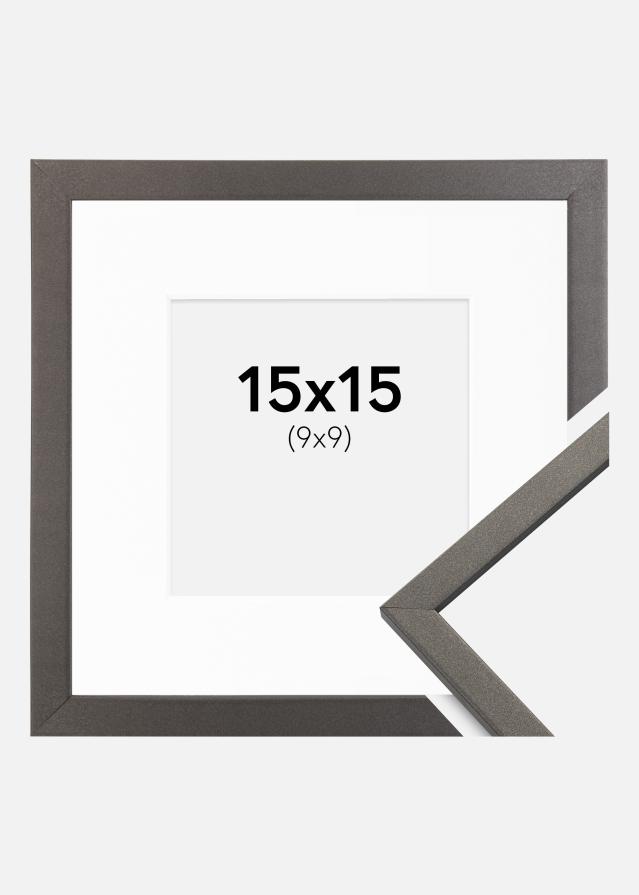 Ramme Edsbyn Grafit 15x15 cm - Passepartout Hvid 10x10 cm