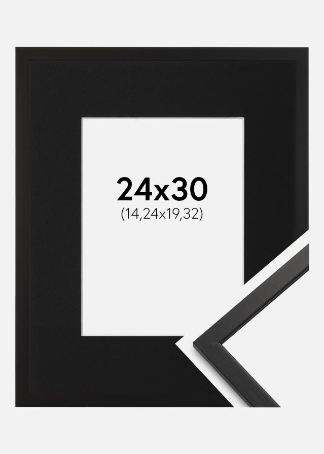 Ramme Edsbyn Sort 24x30 cm - Passepartout Sort 6x8 inches