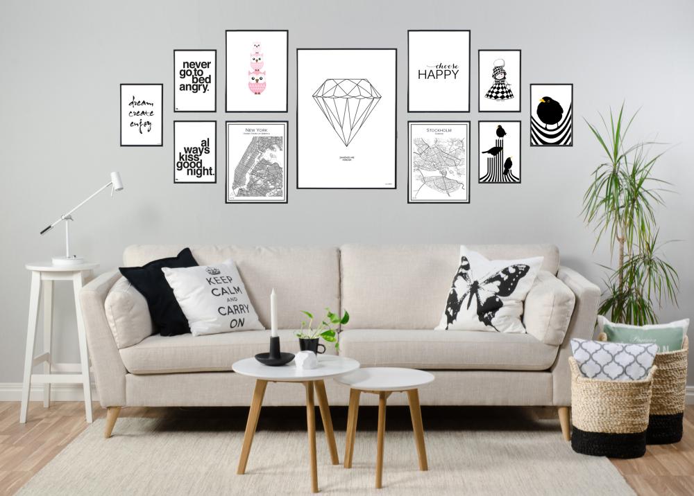 Choose happy - Sort Plakat