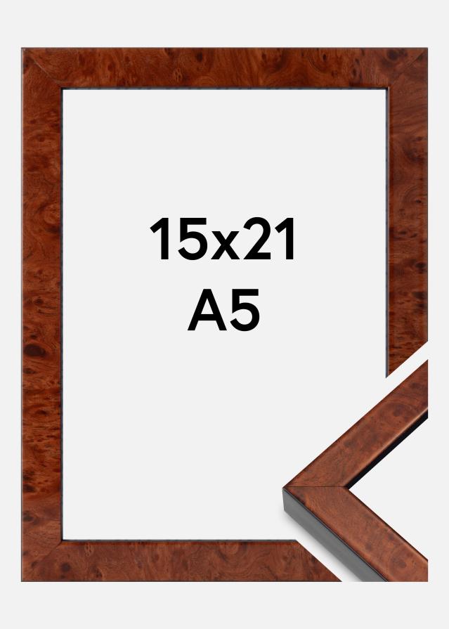Ramme Hermes Akrylglas Burr Walnut 15x21 cm (A5)