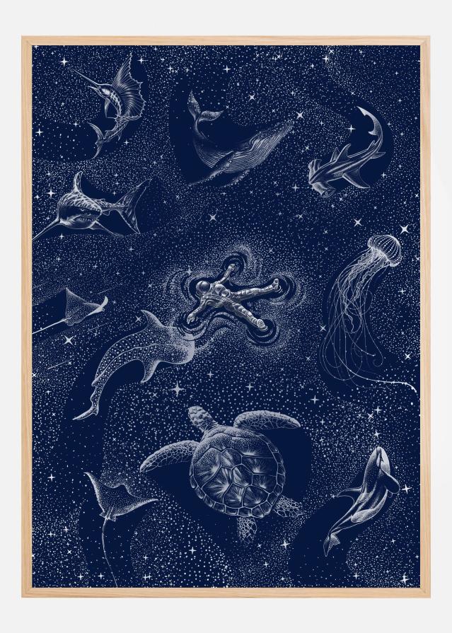 Cosmic Ocean With Astronaut Plakat