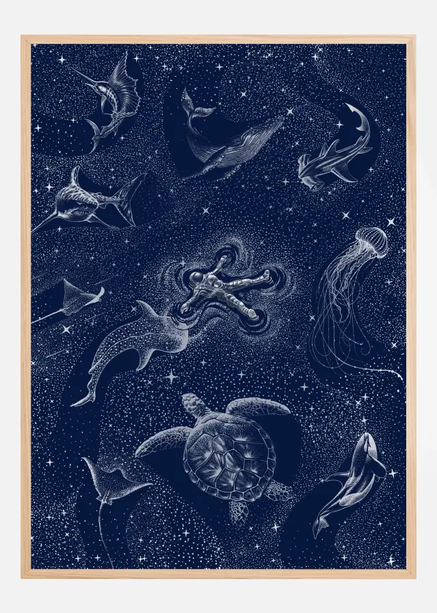 Cosmic Ocean With Astronaut Plakat
