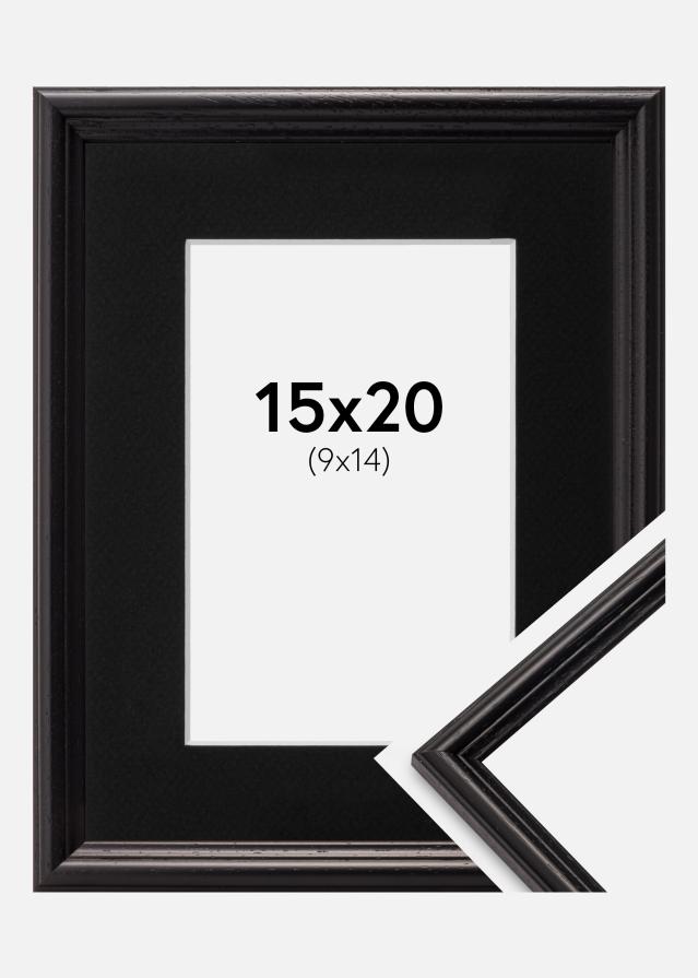 Ramme Horndal Sort 15x20 cm - Passepartout Sort 10x15 cm