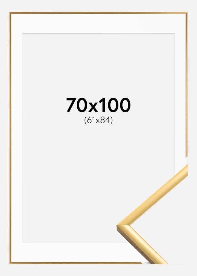 Ramme New Lifestyle Shiny Gold 70x100 cm - Passepartout Hvid 62x85 cm