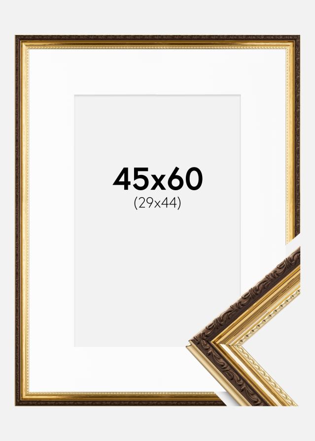 Ramme Abisko Guld 45x60 cm - Passepartout Hvid 30x45 cm